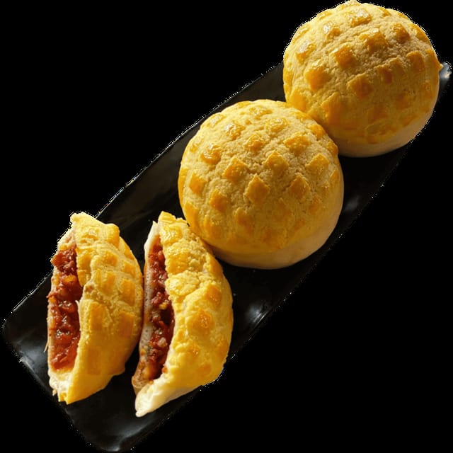 Baked Hong Kong Pineapple Bar-B-Q Roast Pork Bun (3).
