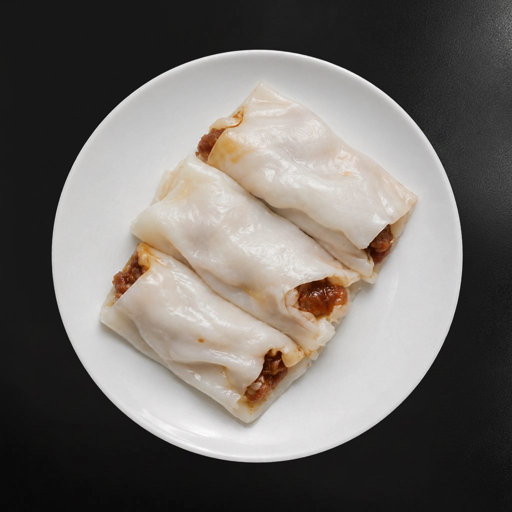 Steamed Flat Noodle W/Roast Pork (3).
