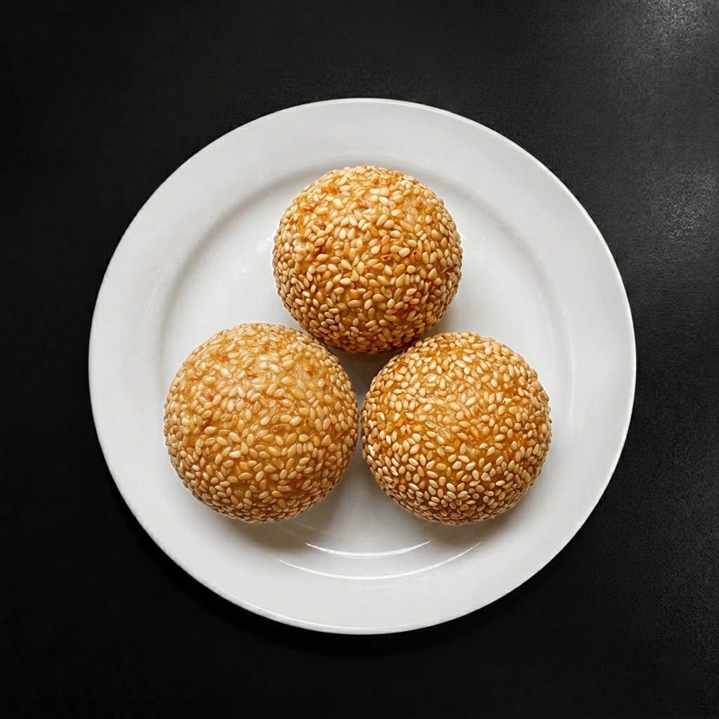 Fried Sesame Ball with Red Bean Paste (3).