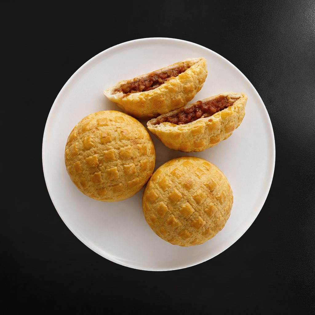Baked Hong Kong Pineapple Bar-B-Q Roast Pork Bun (3).