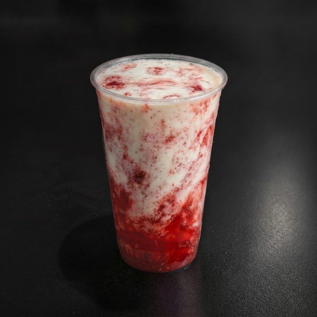 Strawberry Coconut Milk Smoothie.