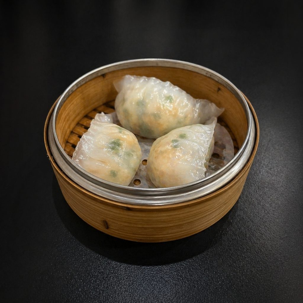 Steam Chives & Shrimp Dumplings (3).